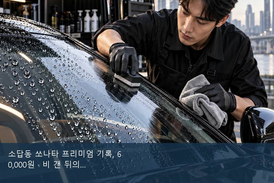 소답동 쏘나타 프리미엄 기록, 60,000원 · 비 갠 뒤의 작업